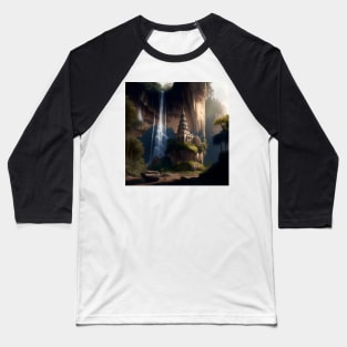 Mystical Waterfall Baseball T-Shirt